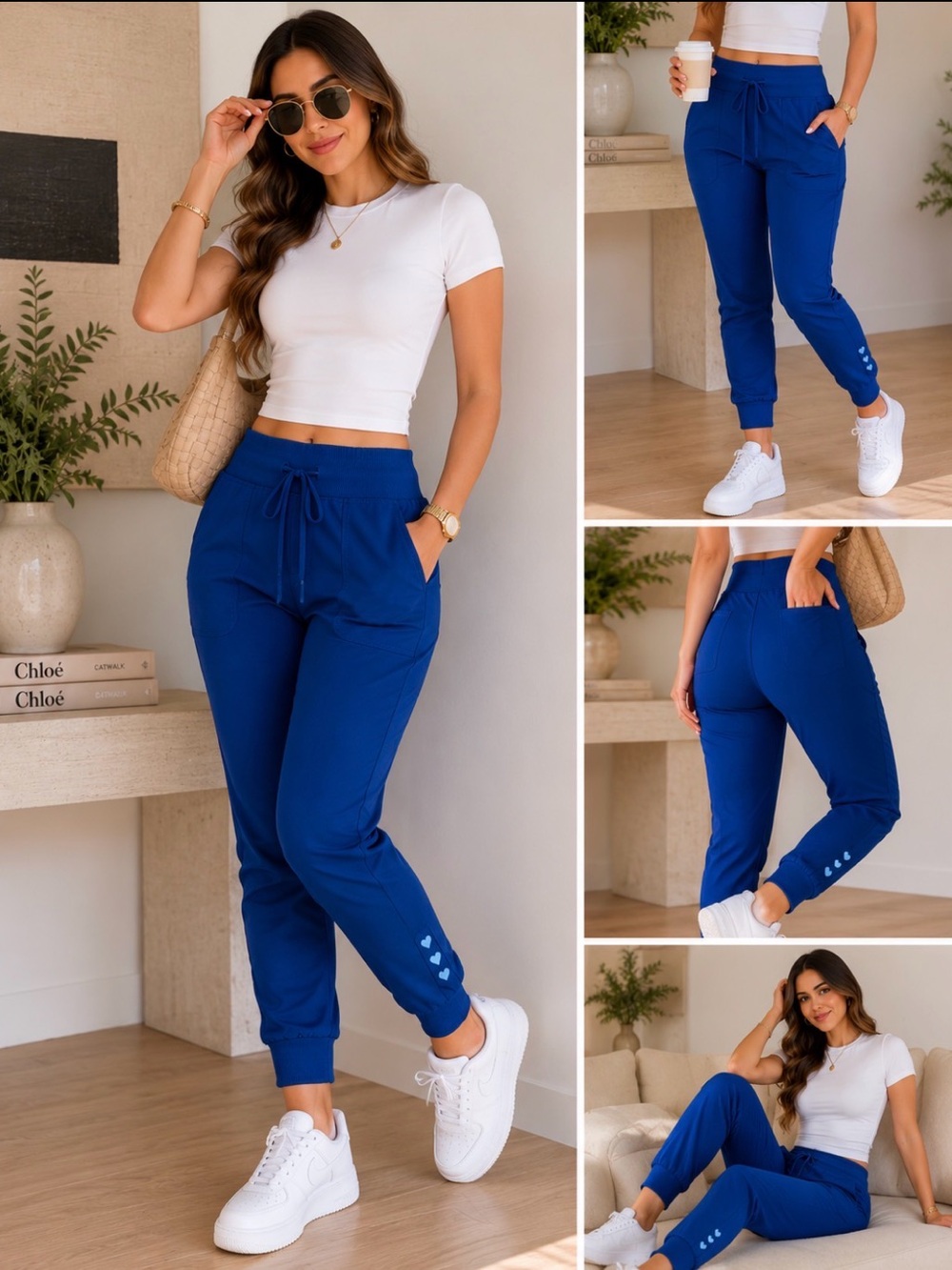 Women’s Royal Blue Drawstring Jogger Pants